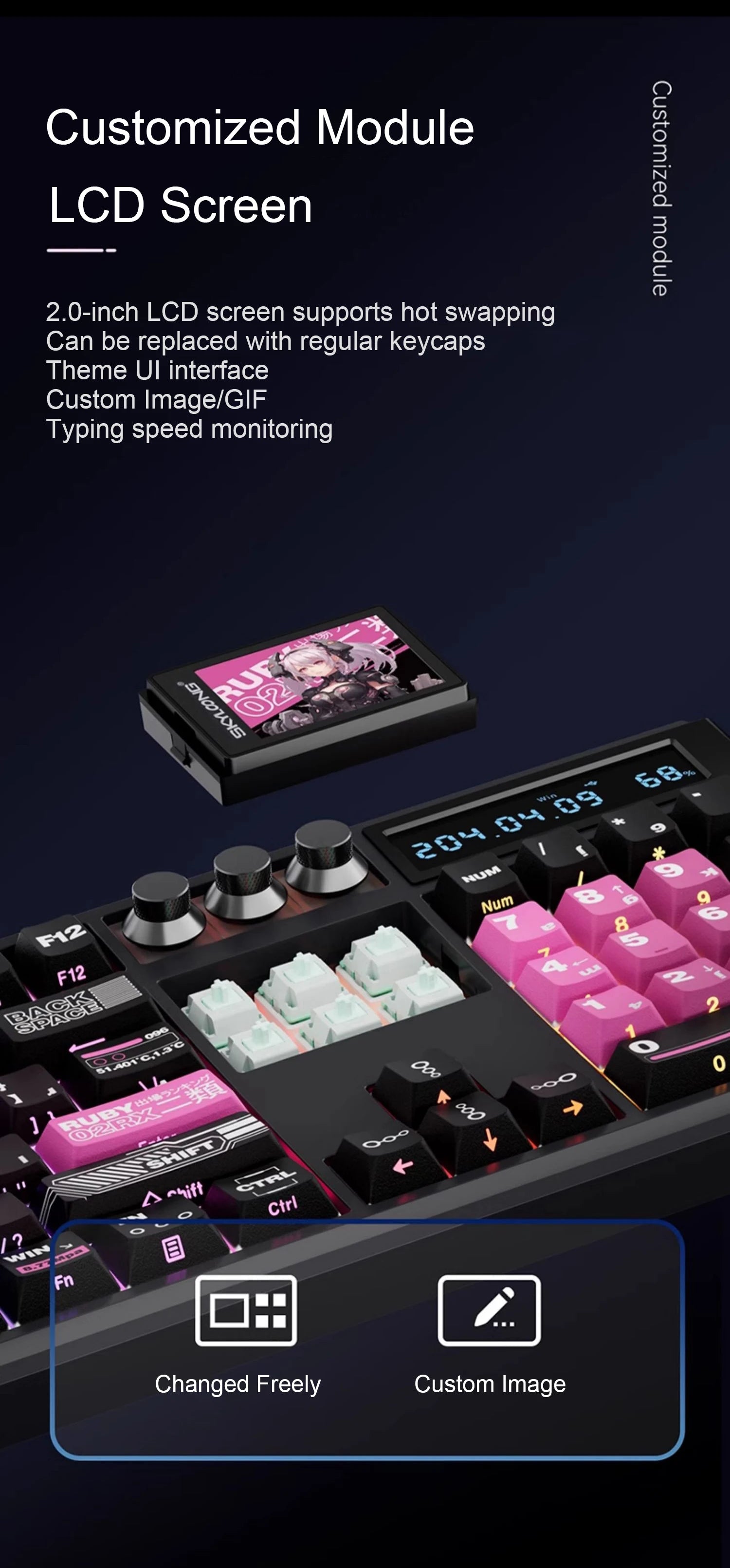 SKYLOONG GK104 Pro Mechanical Keyboard Wireless Gaming Keyboard Full-Size RGB PBT Keycap Hot-swap Silent Switch PC Accessories