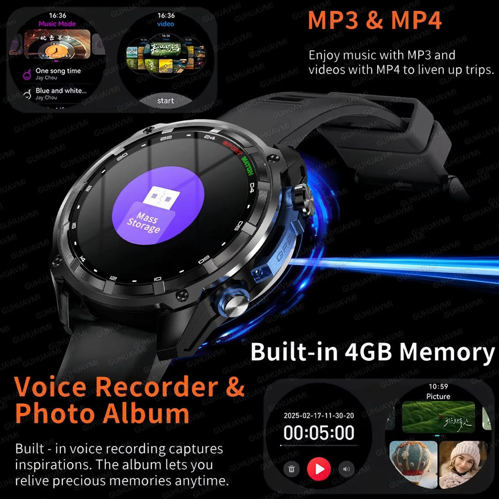 GPS Offline Map Smart Watch – 1000mAh