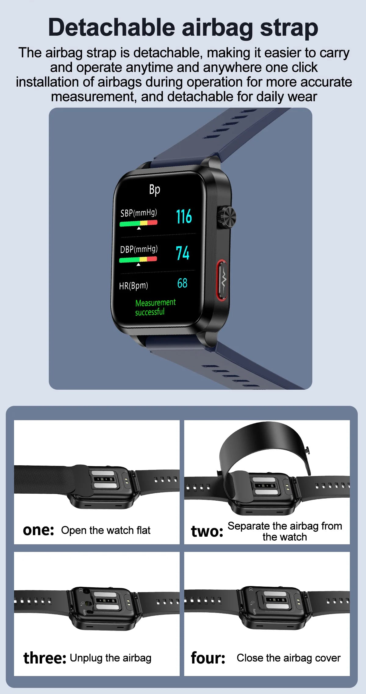 Air Pump Blood Pressure Smart Watch 2026