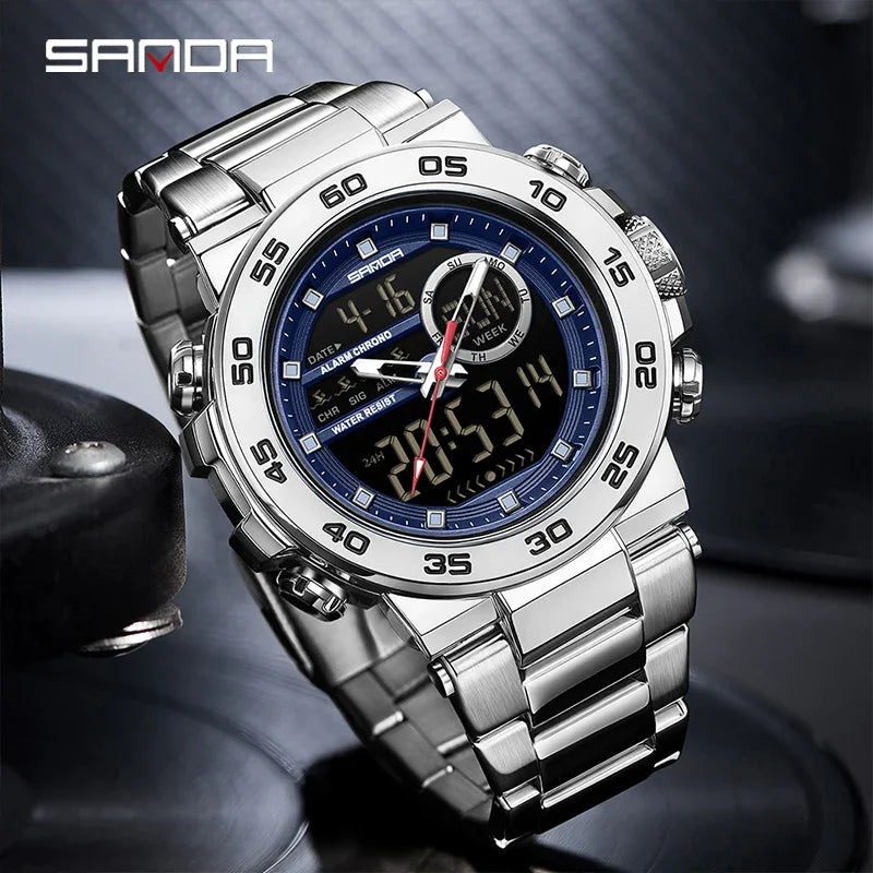 SANDA 6296 Men's Dual Display Sports Watch
