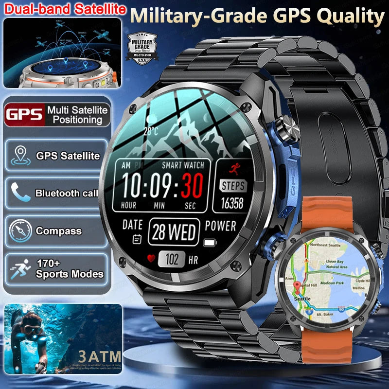 Military GPS Smart Watch – 860mAh
