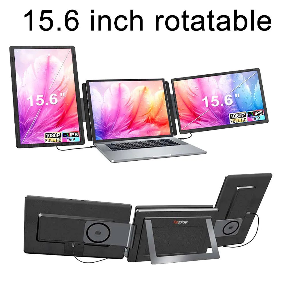 14" FHD IPS Dual Portable Monitor Screen Extender