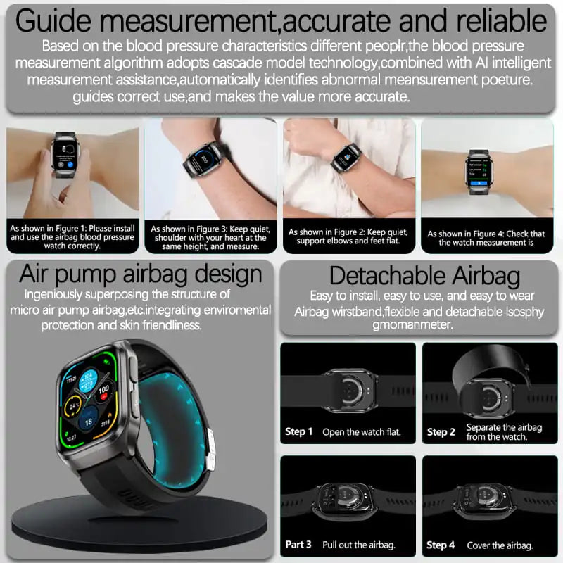 Airbag ECG Smart Watch with NFC