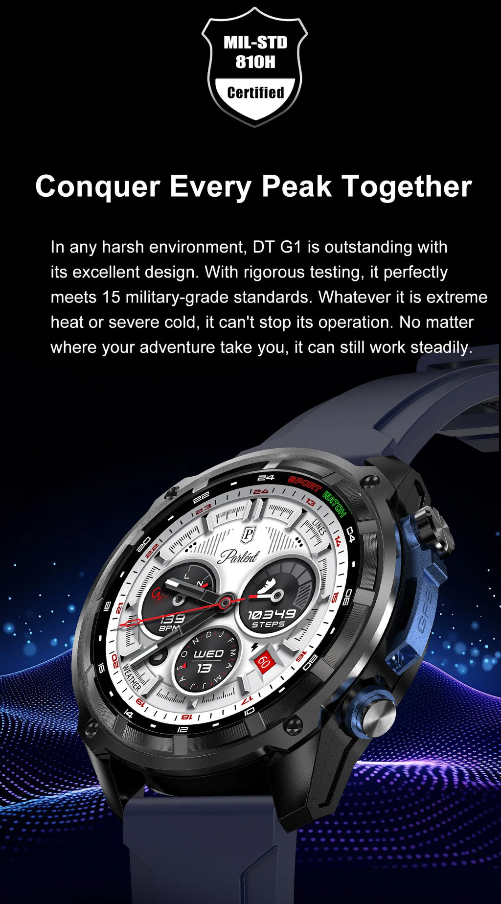 GPS Offline Map Smart Watch – 1000mAh