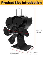 6-Blade Eco Fireplace Fan – Heat-Powered Stove Fan