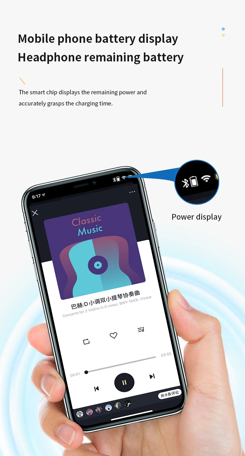 HiFi Bass Ear-Hook Earbuds Noise Cancelling Waterproof