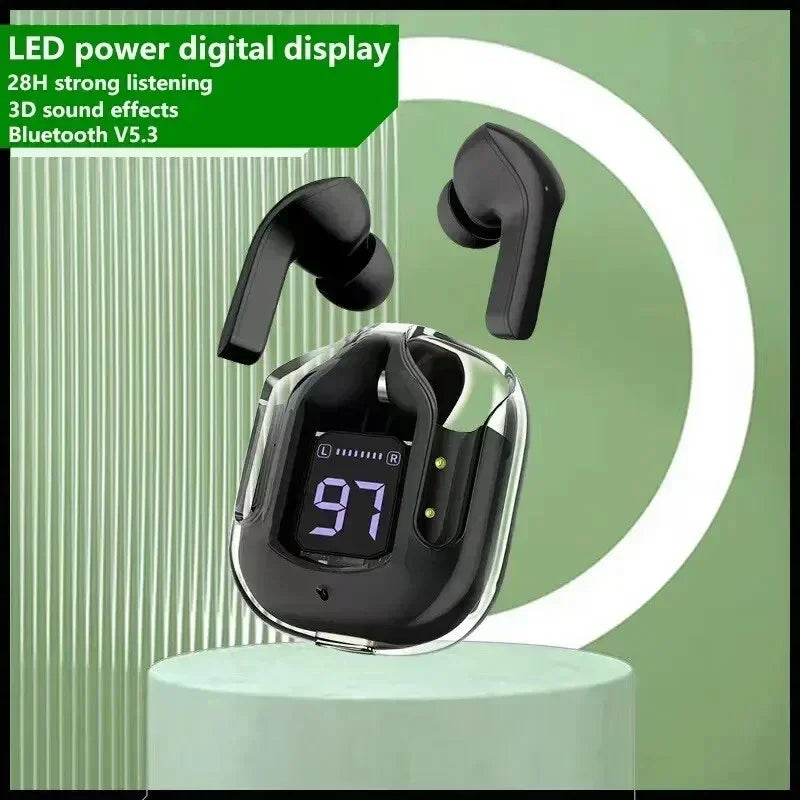 TWS Earphones Noise Cancelling HiFi Transparent Charging Case