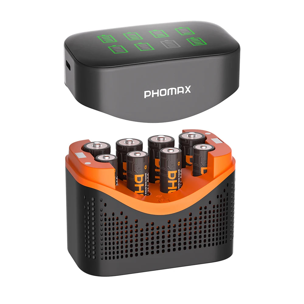 PHOMAX 1.5V Rechargeable Lithium Battery AA & AAA with Charger