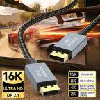 MOSHOU DisplayPort 2.1 Cable 80Gbps 16K G-Sync HDR10