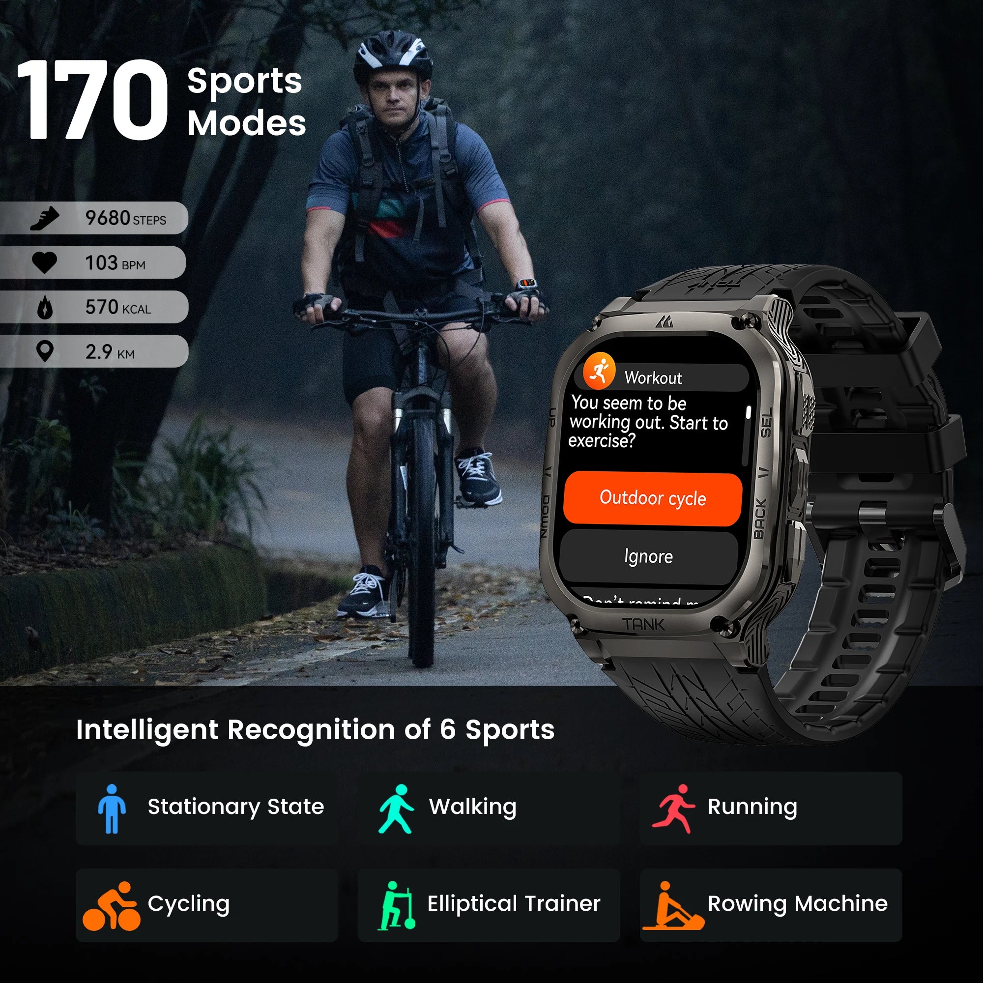 GPS Fitness Smart Watch – 480mAh