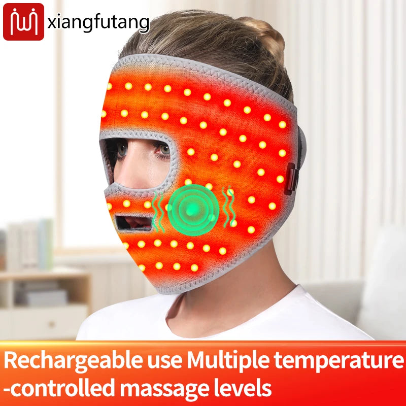 Electric Heated Facial Mask – Red Light Massager for Muscle Relaxation