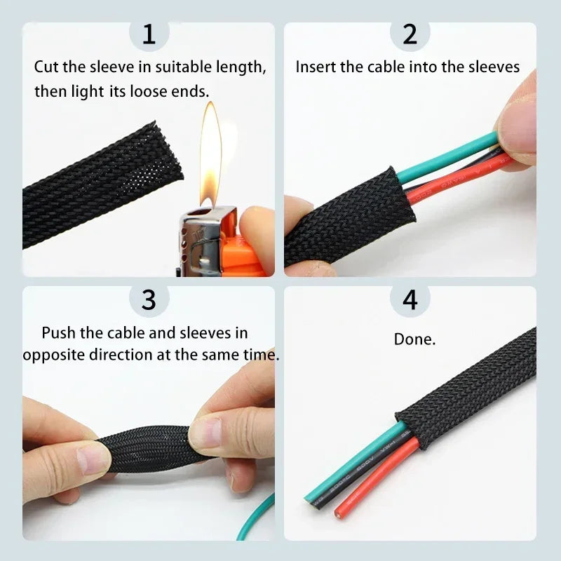 PET Braided Expandable Cable Sleeve