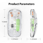 KEBIDUMEI Transparent Wireless Mouse Bluetooth Dual Mode Silent