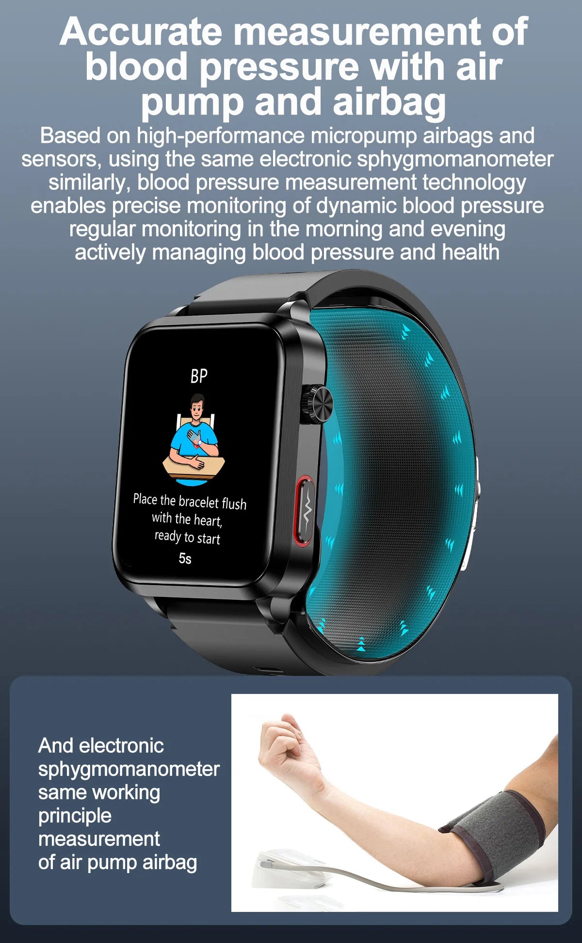 Air Pump Blood Pressure Smart Watch 2026