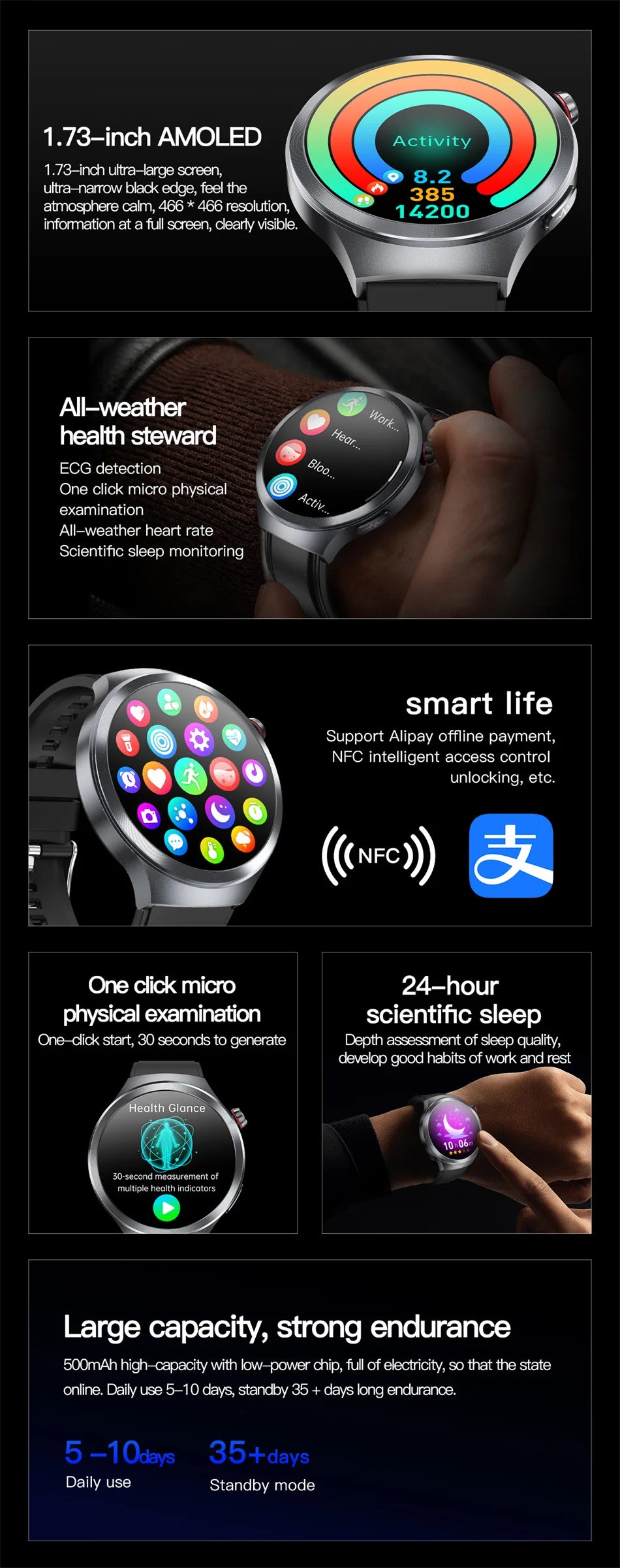 ECG+PPG Blood Lipid Smart Watch