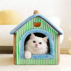 Foldable Washable Pet Cave House – Cat & Small Dog Bed