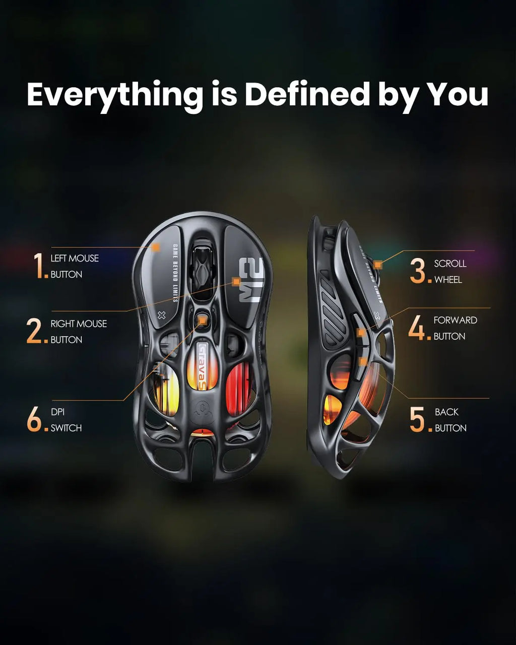 GravaStar Mercury M2 Wireless Gaming Mouse – 26000 DPI