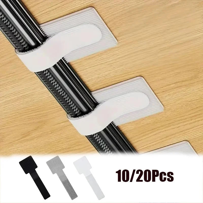 Reusable Cable Ties 20pcs Self-Adhesive Desk Cord Organizer