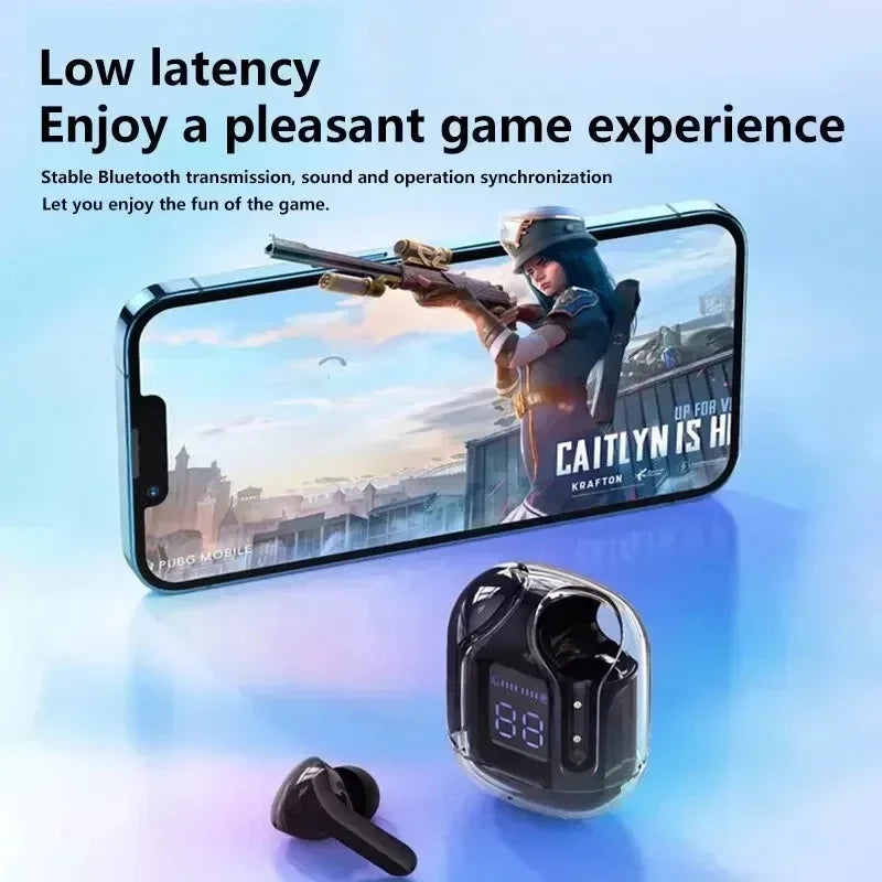 TWS Earphones Noise Cancelling HiFi Transparent Charging Case