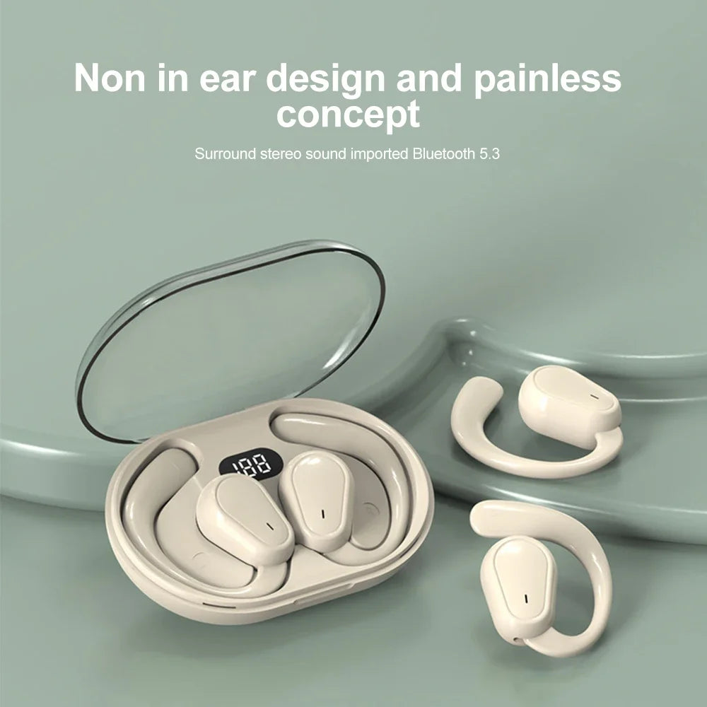 Bluetooth 5.3 Ear Hook Earphones HiFi Stereo Waterproof