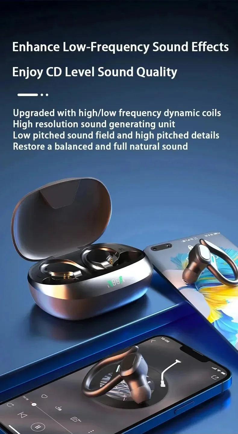 True Wireless Earbuds Ear Hook Sports HiFi Waterproof