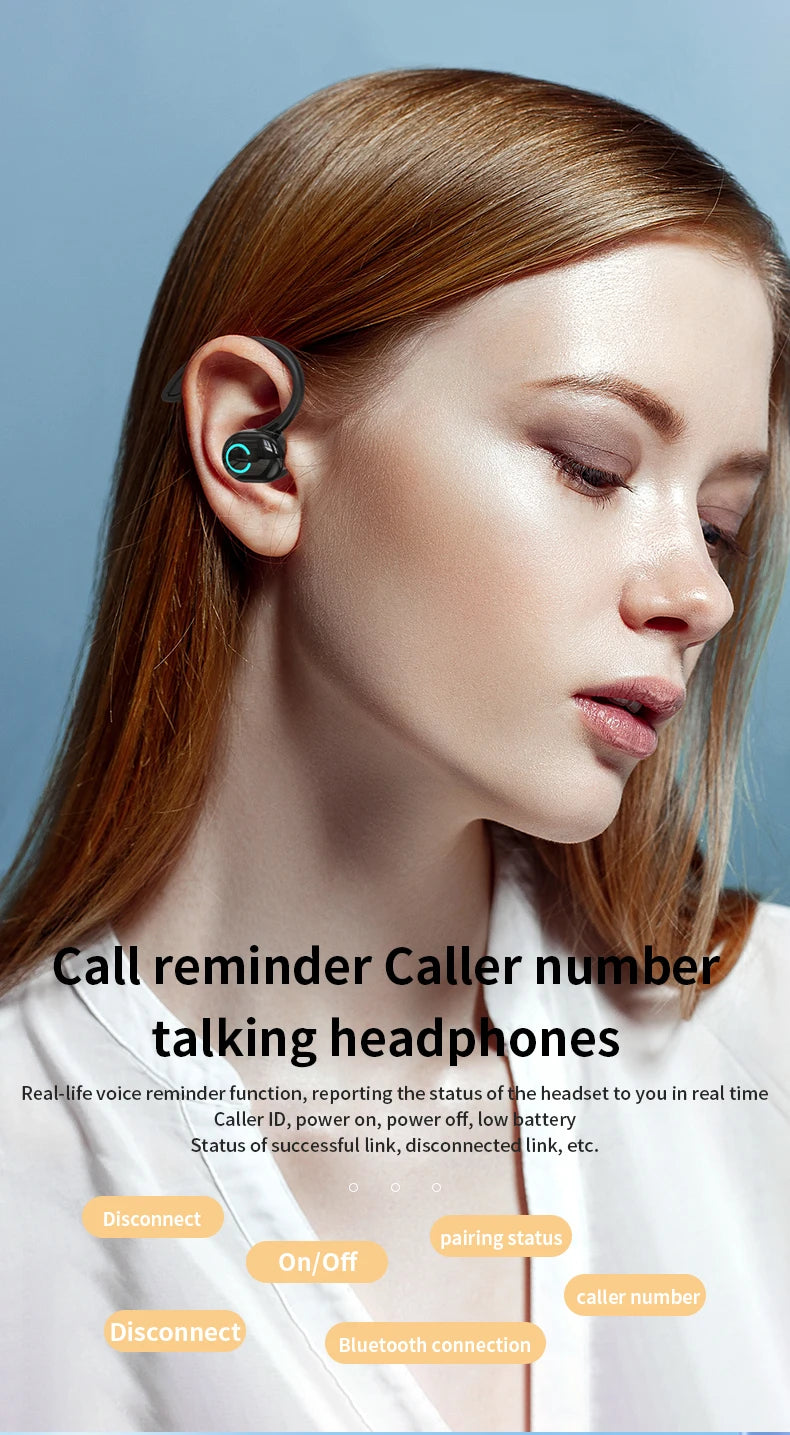 HiFi Bass Ear-Hook Earbuds Noise Cancelling Waterproof