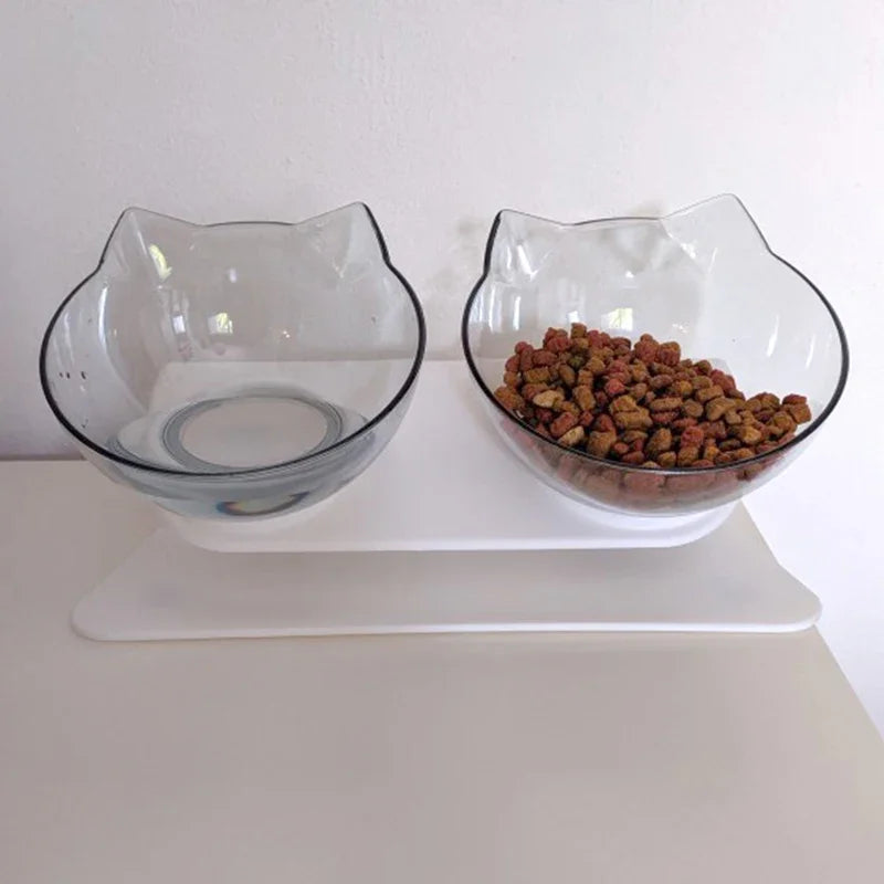Non-Slip Double Pet Bowl with Stand – Cat & Dog Feeder