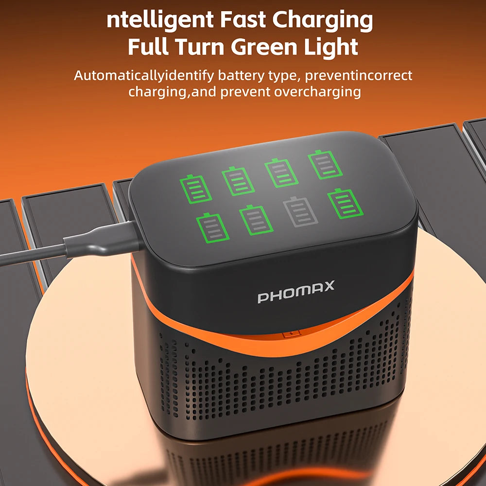 PHOMAX 1.5V Rechargeable Lithium Battery AA & AAA with Charger