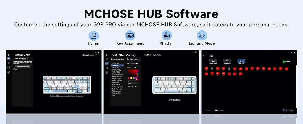MCHOSE G98 V2 Tri-Mode Wireless Mechanical Gaming Keyboard
