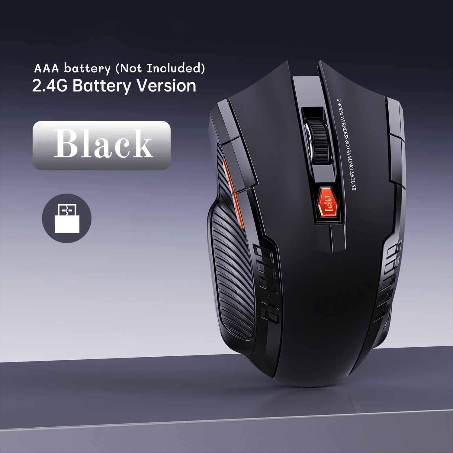 Portable 2.4G Wireless Mouse with USB Receiver 6 Buttons Adjustable DPI Gaming Mouse for PC Laptop Accessories