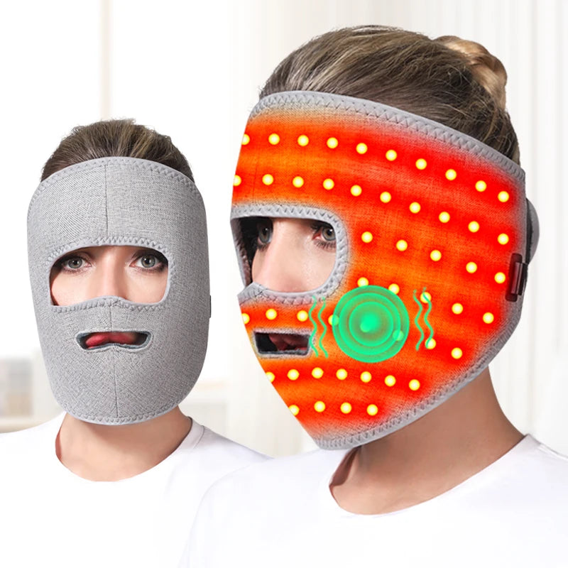 Electric Heated Facial Mask – Red Light Massager for Muscle Relaxation
