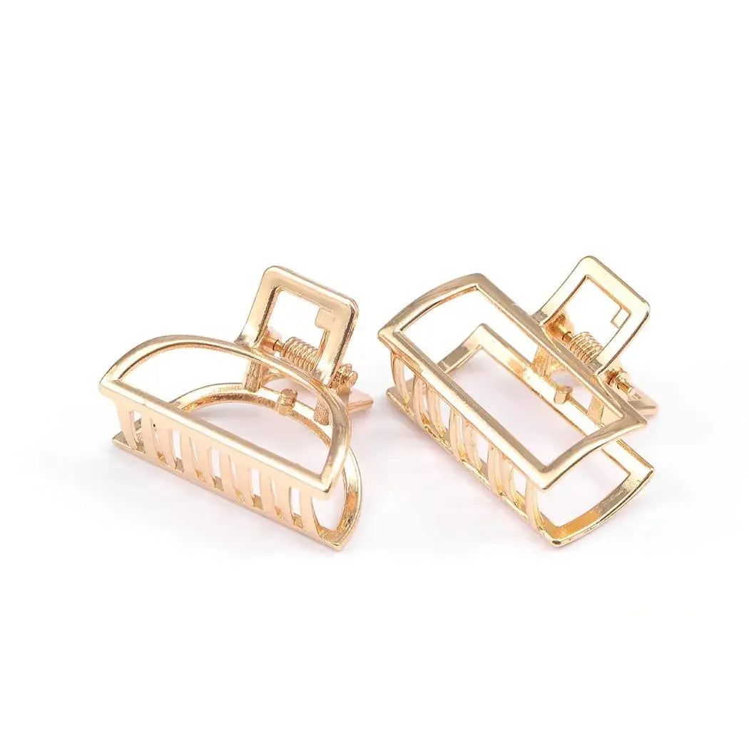 Mini Gold Hair Claw Clips – 2 Pack
