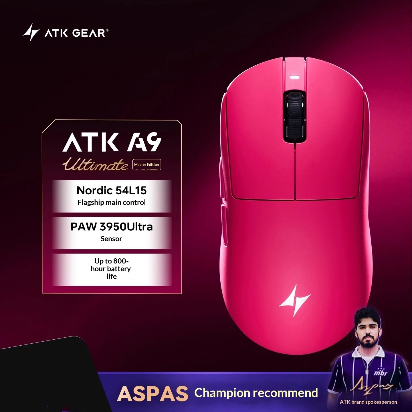 ATK DragonFly A9 Air Wireless Gaming Mouse 42000 DPI 8KHz