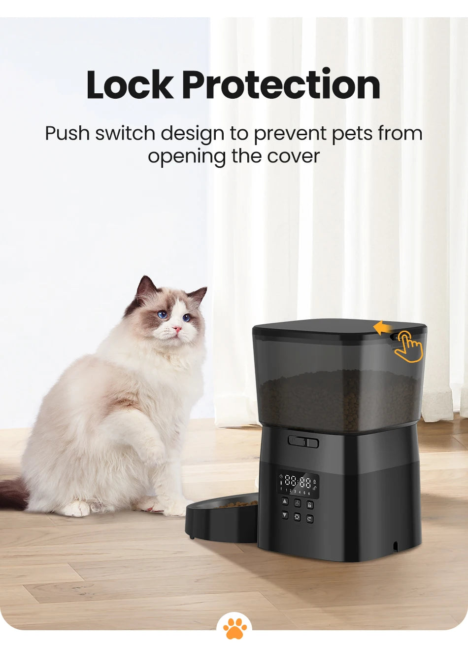 ROJECO Automatic Pet Feeder – Button Version
