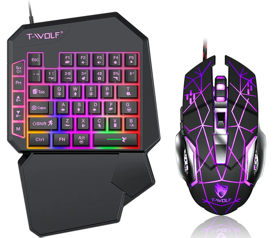 5-in-1 RGB Gaming Keyboard & Mouse Combo with Controller