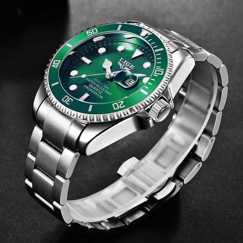 LIGE 10045 Men's Diver Sports Quartz Watch