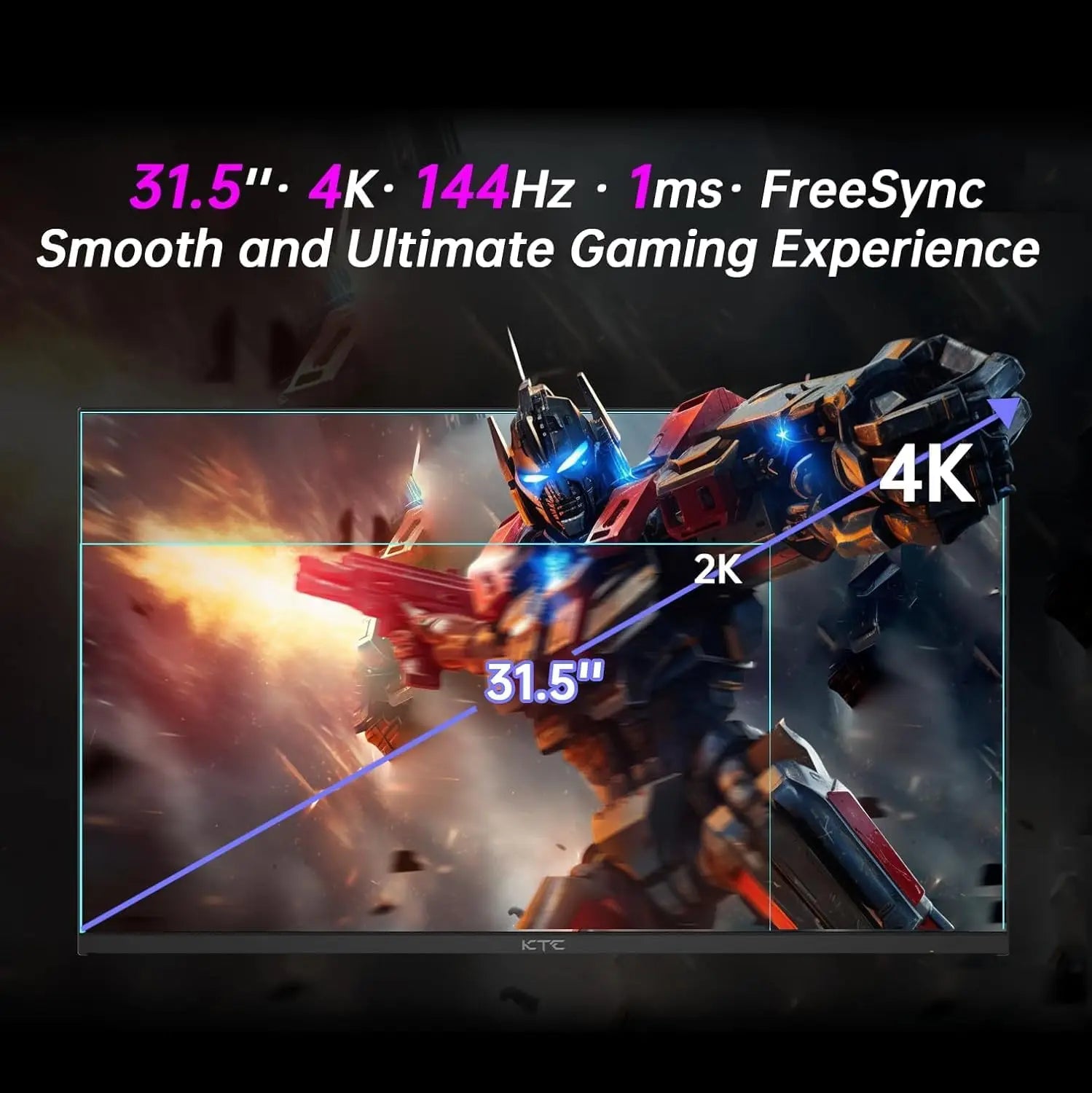 KTC 32" 4K Mini LED Monitor Fast IPS 144Hz HDR1000