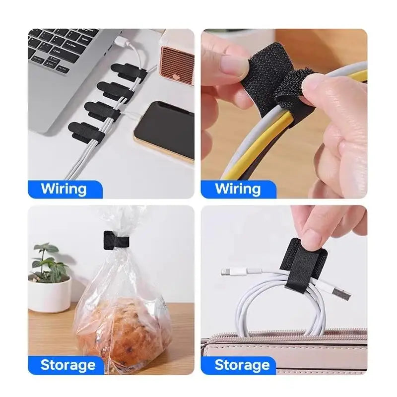 Reusable Cable Ties 20pcs Self-Adhesive Desk Cord Organizer