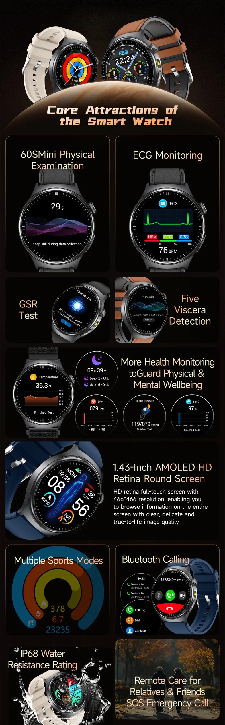 ECG Heart Health Smart Watch