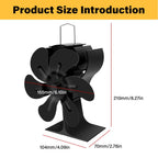 6-Blade Eco Fireplace Fan – Heat-Powered Stove Fan