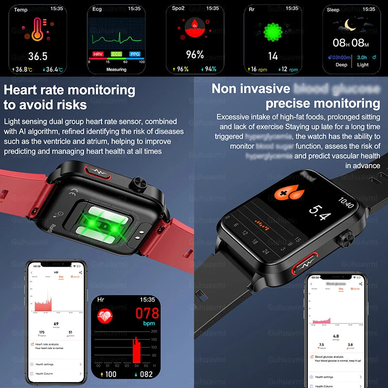 Air Pump Blood Pressure Smart Watch 2026
