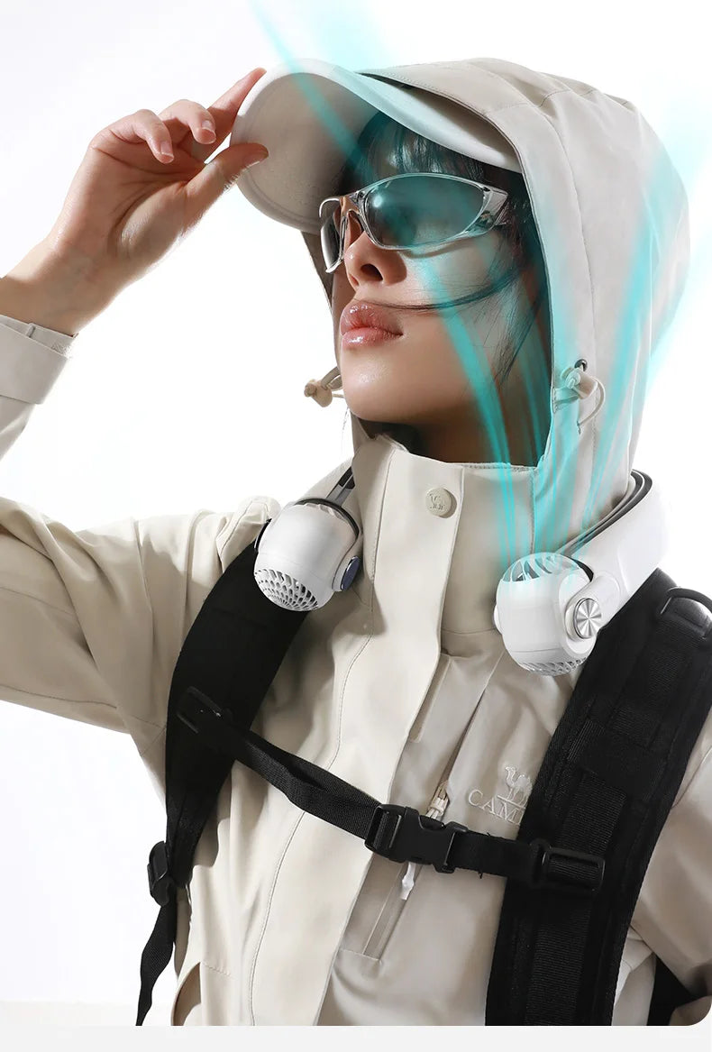 Rotor Bladeless Neck Fan – USB Rechargeable Turbo Cooling Fan