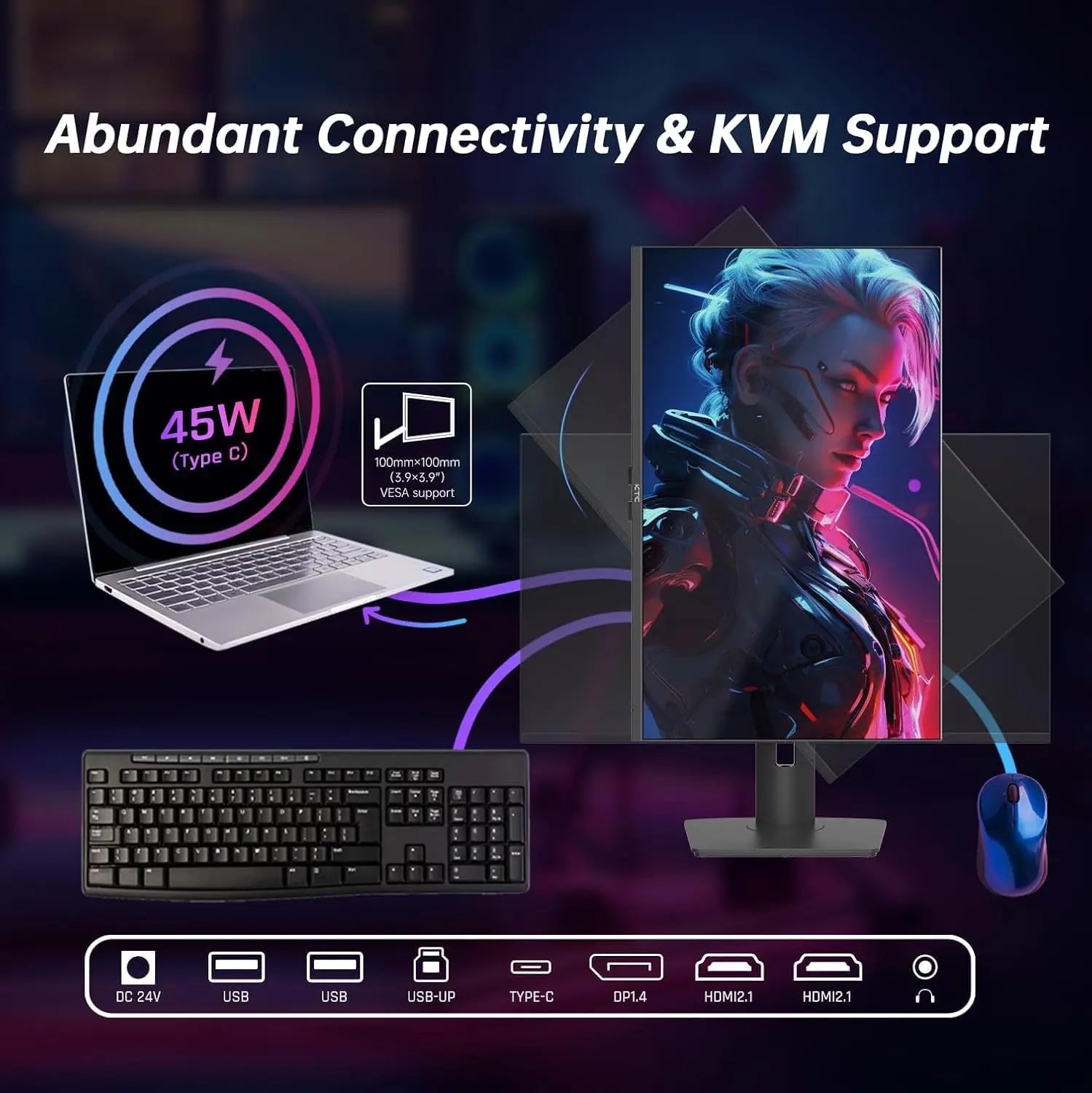 KTC 32" 4K Mini LED Monitor Fast IPS 144Hz HDR1000
