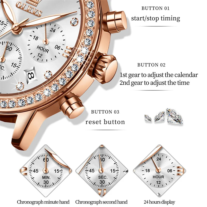 OLEVS 9933 Women's Diamond Quartz Watch