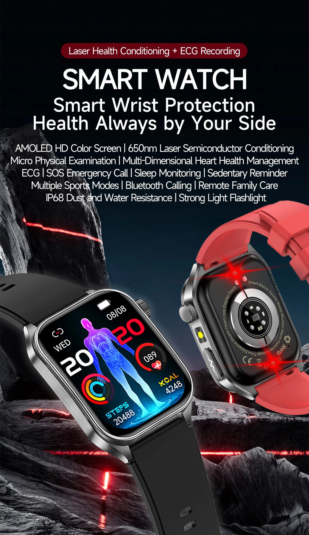 Non-Invasive Laser Health Smart Watch