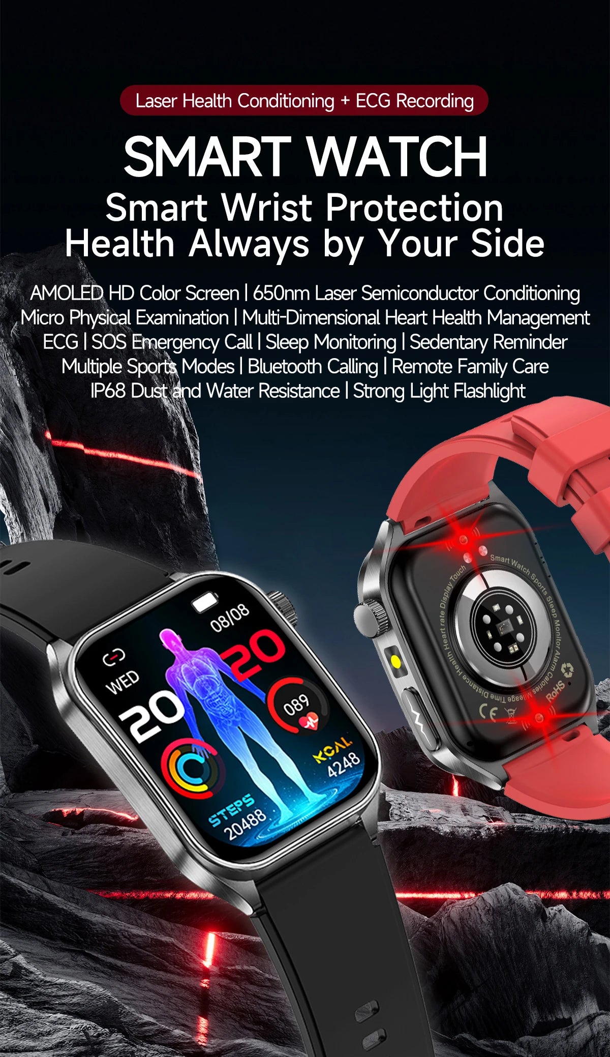 Non-Invasive Laser Health Smart Watch