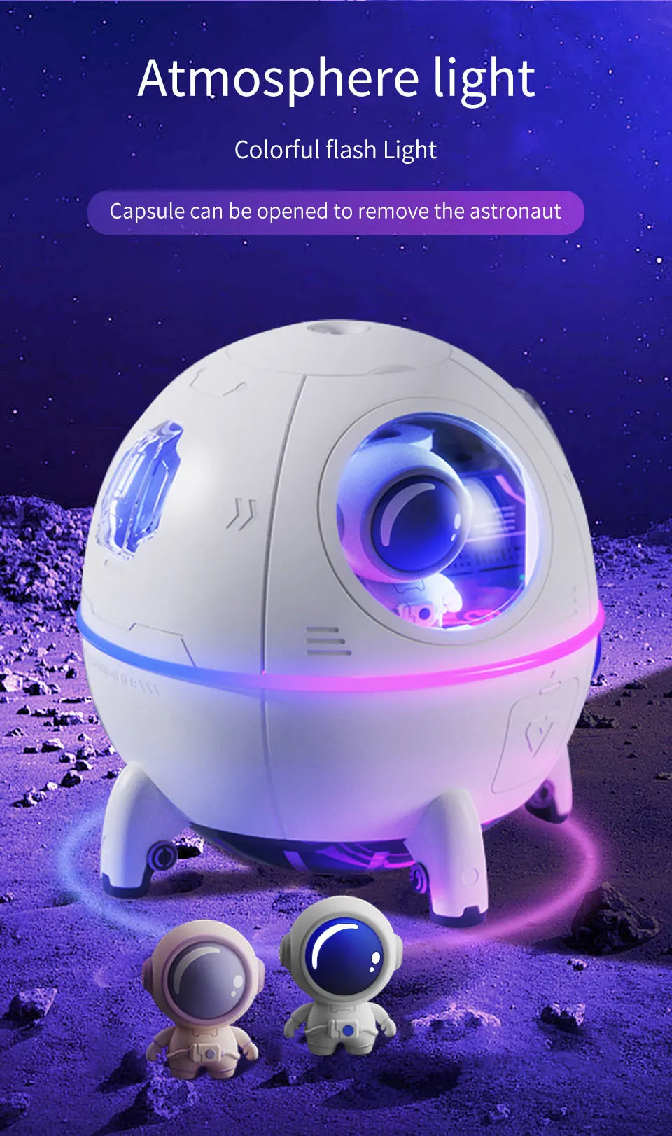 Space Capsule LED Night Light & Humidifier