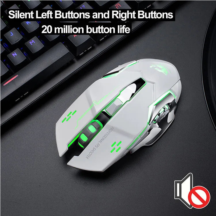 Free Wolf X8 Wireless Mouse Charging Gaming Mouse Mute Backlit Mechanical Ergonomic Optical Computer Accessories for Pc Laptop