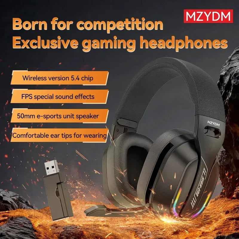 Wireless Gaming Headphones 2.4G Foldable Bluetooth PC PS4 PS5