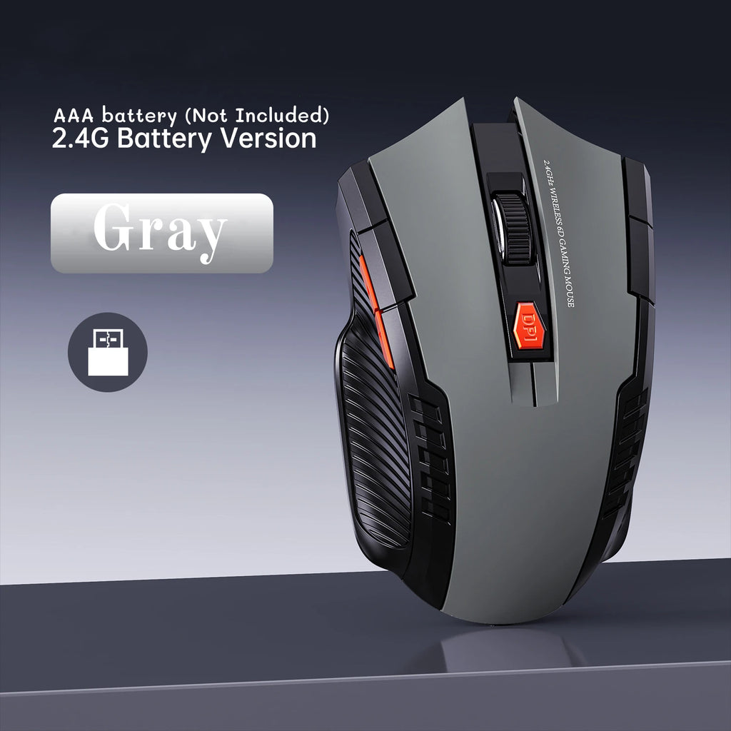 Portable 2.4G Wireless Mouse with USB Receiver 6 Buttons Adjustable DPI Gaming Mouse for PC Laptop Accessories